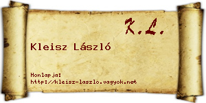 Kleisz László névjegykártya