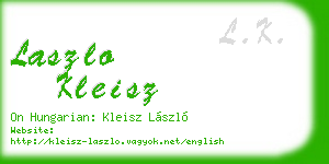 laszlo kleisz business card